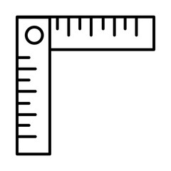 building square ruler tool repair maintenance and construction equipment line style icon