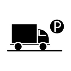 parking truck traffic board transport silhouette style icon design