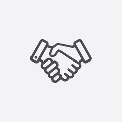 Obraz premium Hand shake icon vector. Simple Handshake sign in modern design style for web site and mobile app. EPS10