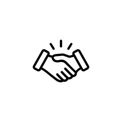 Hand shake icon, agreement symbol vector