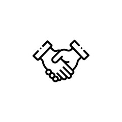 Hand shake outline icon symbol vector