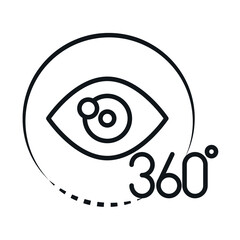 360 degree view virtual tour augmented linear style icon design