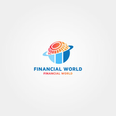 financial world Vector logo design template Idea and inspiration