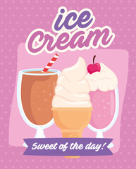 ice cream poster, with delicious ice creams