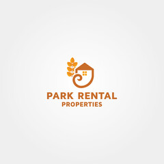 Park Rental Properties Vector logo design template idea and inspiration