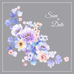 Flowers watercolor illustration.Big Set watercolor elements.