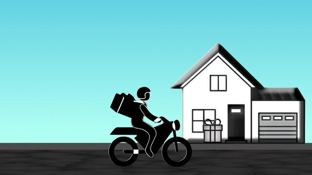 Delivery man animation with RGB + Alpha background.