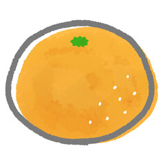 水彩風みかんのイラスト