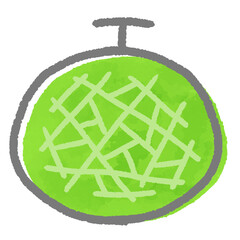 水彩風メロンのイラスト