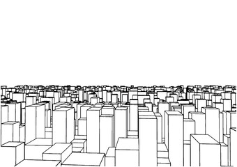 Abstract Urban City Of The Cube Vector. Illustration Isolated On White Background. A Vector Illustration Of Cube Box City Background.