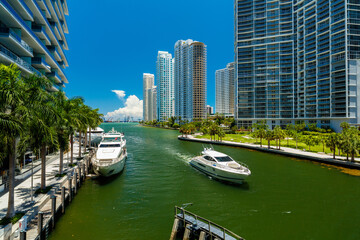 Downtown Miami River Cityscape