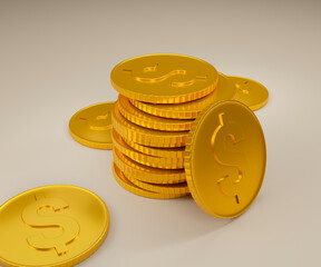 money coin 3d gold finance