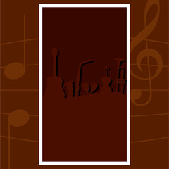 Silhouette of a musical instruments