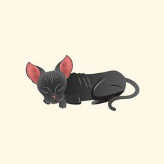 Sphynx Cat vector illustration for logo, design element, etc