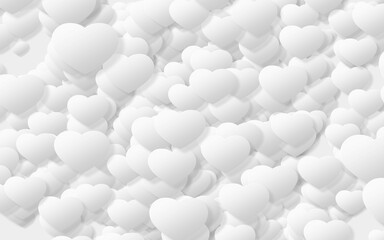 Paper art of White heart on a white background. valentine's day...