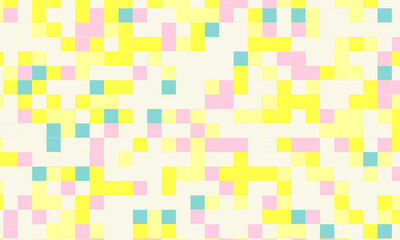 Abstract square pixel mosaic colorful background geometric seamless pattern in pastel colors. 8 bit