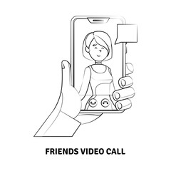 Video Call with Friend Illustrator