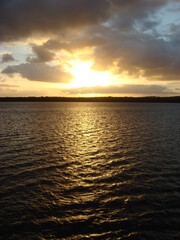 Obraz premium sunset over the river