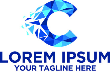 Letter C Cyber Pixels