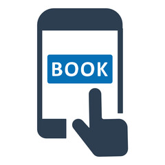 Online hotel booking icon.