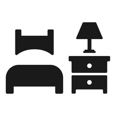 Single hotel room icon.