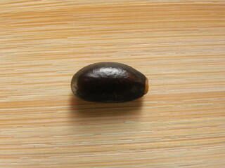 Fototapeta na wymiar Black color dry seed of Sugar apple or Sweetsop fruit