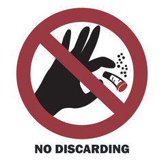 "No Discarding" sign 