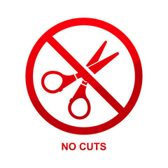 No cuts sign isolated on white background vector illustration.