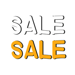 Design element: sale. Vector illustration of handwritten lettering on a white background for advertising