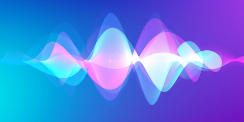 Speaking sound wave lines illustration.Colorful gradient motion abstract background.
