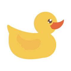 rubber duck toy object for small children to play, flat style cartoon