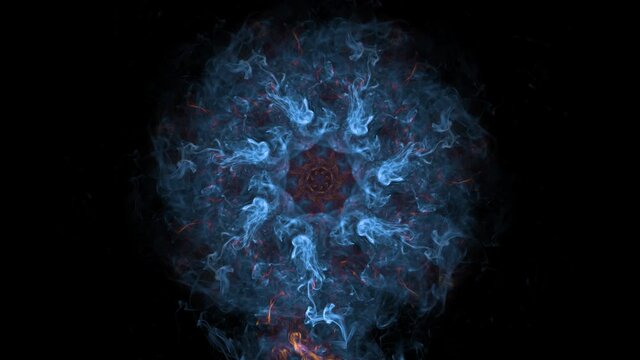 Iridescent multicolored rainbow particle paint colored vivid powder smoke shockwave circle explosion logo and copy space copyspace top view creative animation alpha channel 4k 30fps isolated on black