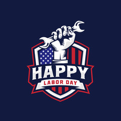 Labor day logo background design vector