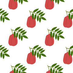 Ackee Fruit. Seamless Vector Patterns