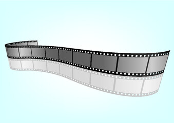 Cinema, movie and photography 35mm film strip template.  Vector 3D elements.