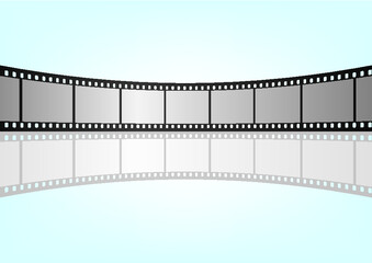 Fototapeta premium Cinema, movie and photography 35mm film strip template. Vector 3D elements.