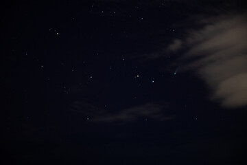 C/2020 F3 (NEOWISE) Comet at night among the stars in Chiang Mai Thailand on July 22, 2020.