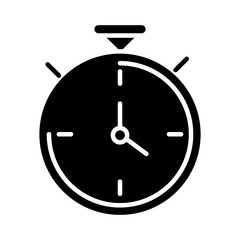 stopwatch clock time silhouette style icon design