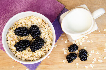 oatmeal, flakes with natural blueberries