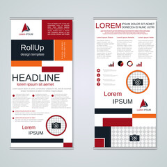 Modern roll-up business banners vector template