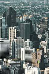 Edificios de la ciudad de Bangkok vistos desde un mirador. Se observan una variada arquitectura © Micaela