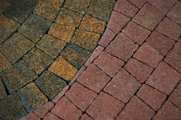 Paving slabs laid on a city square.