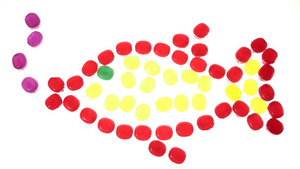 Sweet multicolored lollipops.