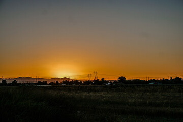 Fototapeta na wymiar Homeland California Sunset Landscape