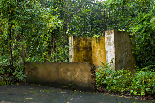 The ruin of house in Thomson Nature Park Singapore, which is opened on 12 October 2019, The park is being developed on the site of a former Hainan village which was established in the 1800s.