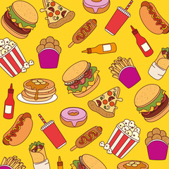 fast food, background of delicious fast food