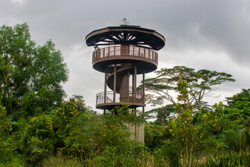 The watch tower "Raptor Tower" in Kranji Marshes. Located along the northwestern shore of Kranji Reservoir, it is one of the largest freshwater marshes in Singapore. 