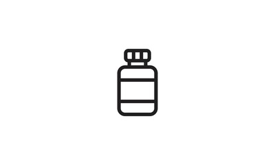 medical bottle icon. simple outline medical bottle vector icon. on white background.