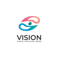 Abstract Eye Vision Minimalist Premium Logo Vector
