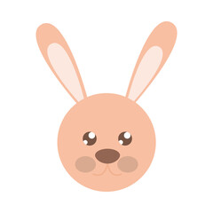 Obraz premium rabbit face toy object for small children to play, flat style cartoon